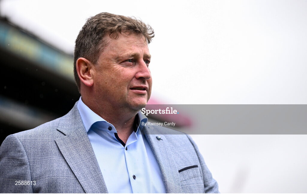 30 July 2023; Damien Mitchell of the 1998 All-Ireland winning Galway jubilee team who were honoured before the GAA Football All-Ireland Senior Championship final match between Dublin and Kerry at Croke Park in Dublin. Photo by Ramsey Cardy/Sportsfile