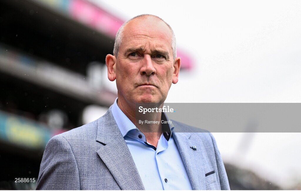 30 July 2023; Kevin Fallon of the 1998 All-Ireland winning Galway jubilee team who were honoured before the GAA Football All-Ireland Senior Championship final match between Dublin and Kerry at Croke Park in Dublin. Photo by Ramsey Cardy/Sportsfile