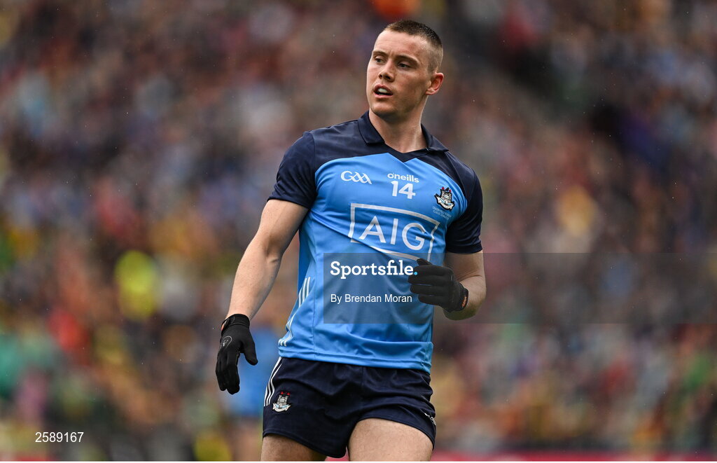 30 July 2023; Con O'Callaghan of Dublin during the GAA Football All-Ireland Senior Championship final match between Dublin and Kerry at Croke Park in Dublin. Photo by Brendan Moran/Sportsfile