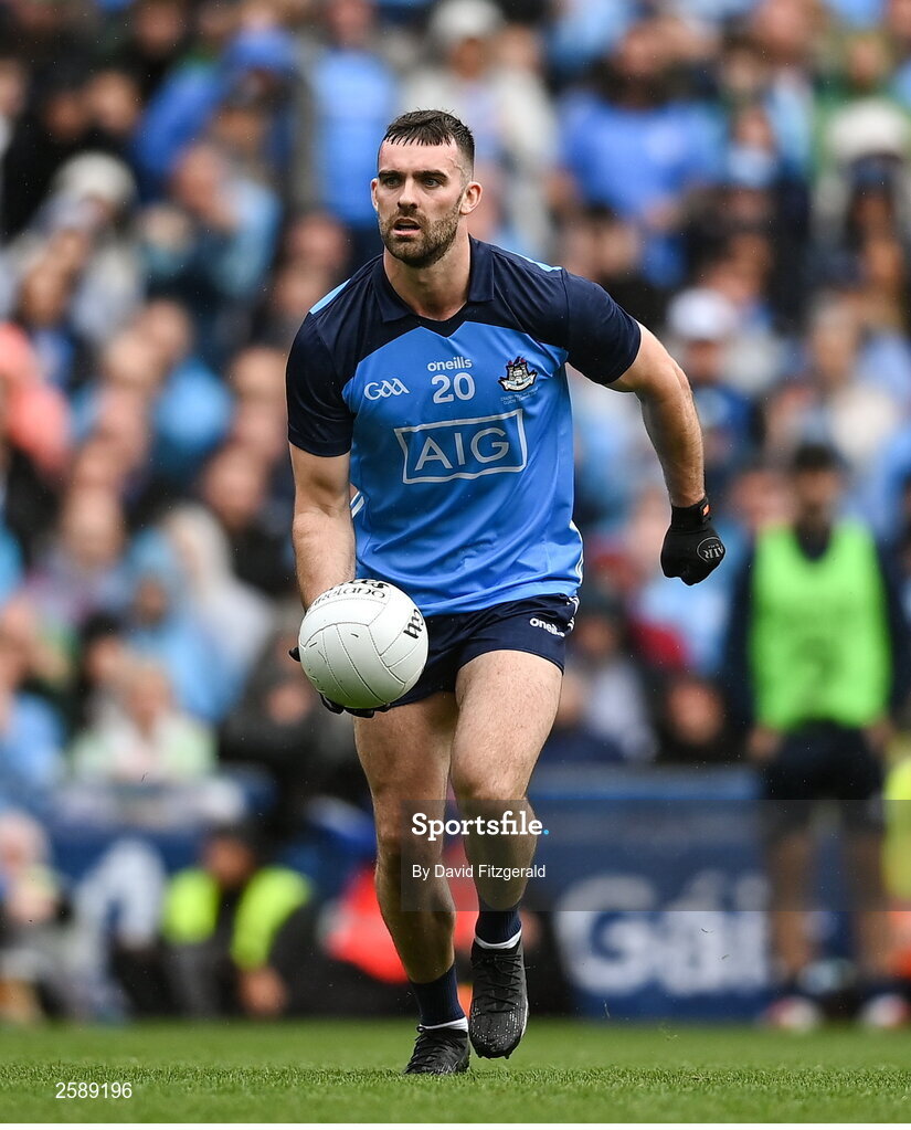 30 July 2023; Seán MacMahon of Dublin during the GAA Football All-Ireland Senior Championship final match between Dublin and Kerry at Croke Park in Dublin. Photo by David Fitzgerald/Sportsfile