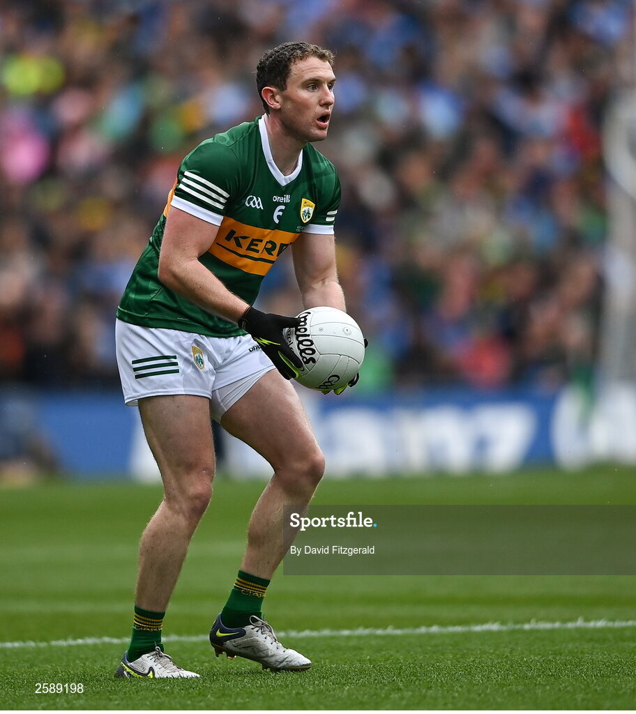30 July 2023; Tadhg Morley of Kerry during the GAA Football All-Ireland Senior Championship final match between Dublin and Kerry at Croke Park in Dublin. Photo by David Fitzgerald/Sportsfile