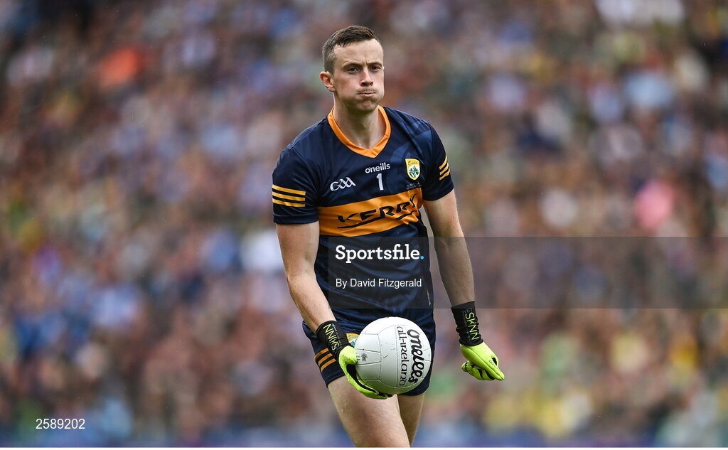 30 July 2023; Kerry goalkeeper Shane Ryan during the GAA Football All-Ireland Senior Championship final match between Dublin and Kerry at Croke Park in Dublin. Photo by David Fitzgerald/Sportsfile