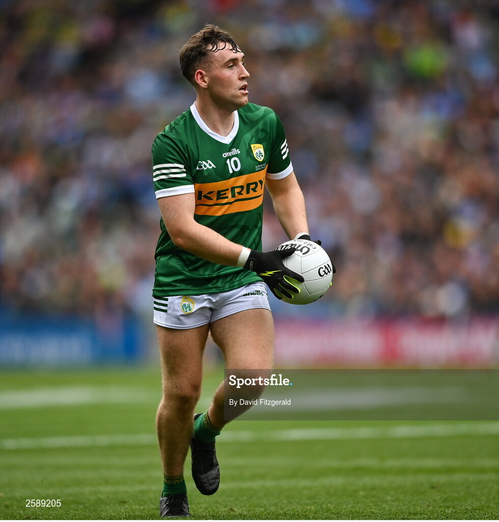 30 July 2023; Dara Moynihan of Kerry during the GAA Football All-Ireland Senior Championship final match between Dublin and Kerry at Croke Park in Dublin. Photo by David Fitzgerald/Sportsfile