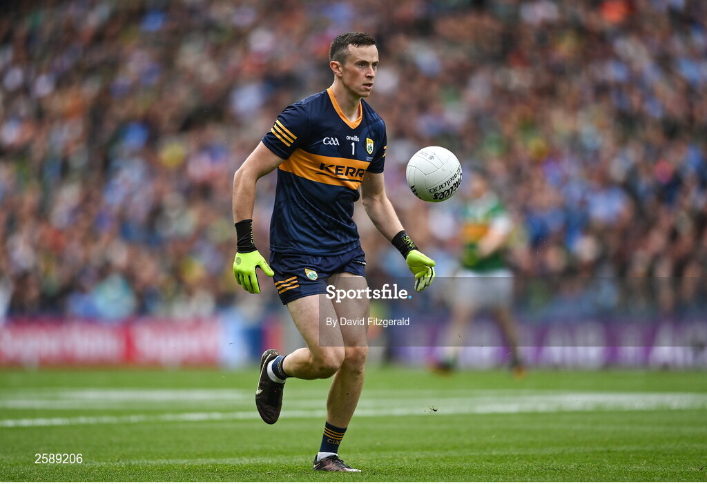 30 July 2023; Kerry goalkeeper Shane Ryan during the GAA Football All-Ireland Senior Championship final match between Dublin and Kerry at Croke Park in Dublin. Photo by David Fitzgerald/Sportsfile
