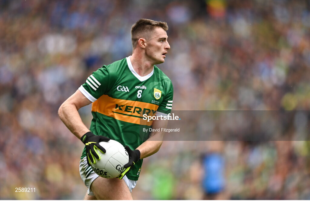 30 July 2023; Diarmuid O'Connor of Kerry during the GAA Football All-Ireland Senior Championship final match between Dublin and Kerry at Croke Park in Dublin. Photo by David Fitzgerald/Sportsfile