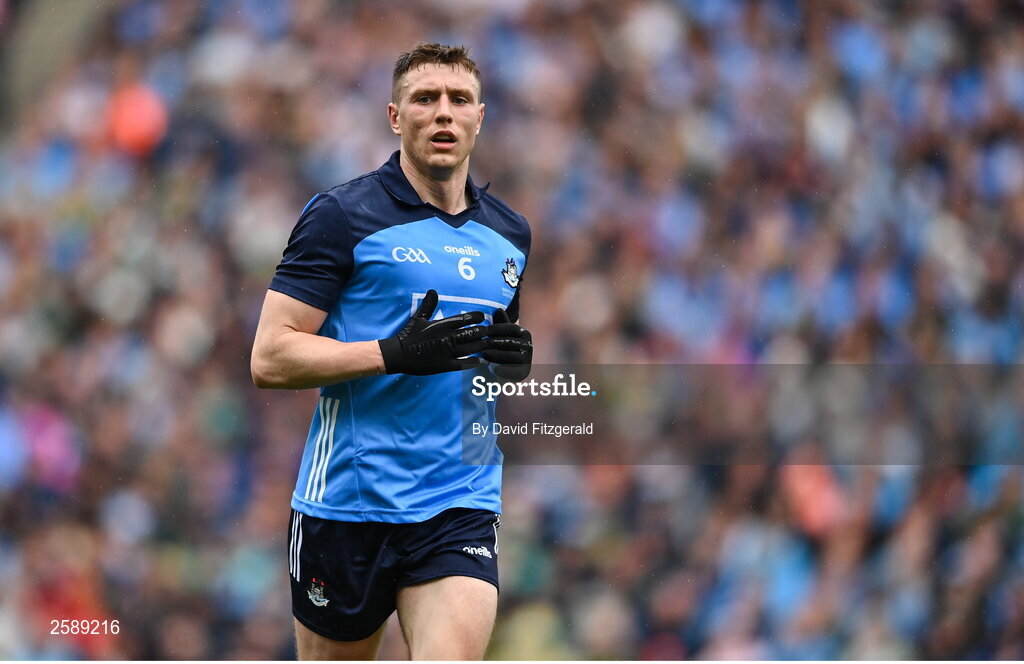 30 July 2023; John Small of Dublin during the GAA Football All-Ireland Senior Championship final match between Dublin and Kerry at Croke Park in Dublin. Photo by David Fitzgerald/Sportsfile