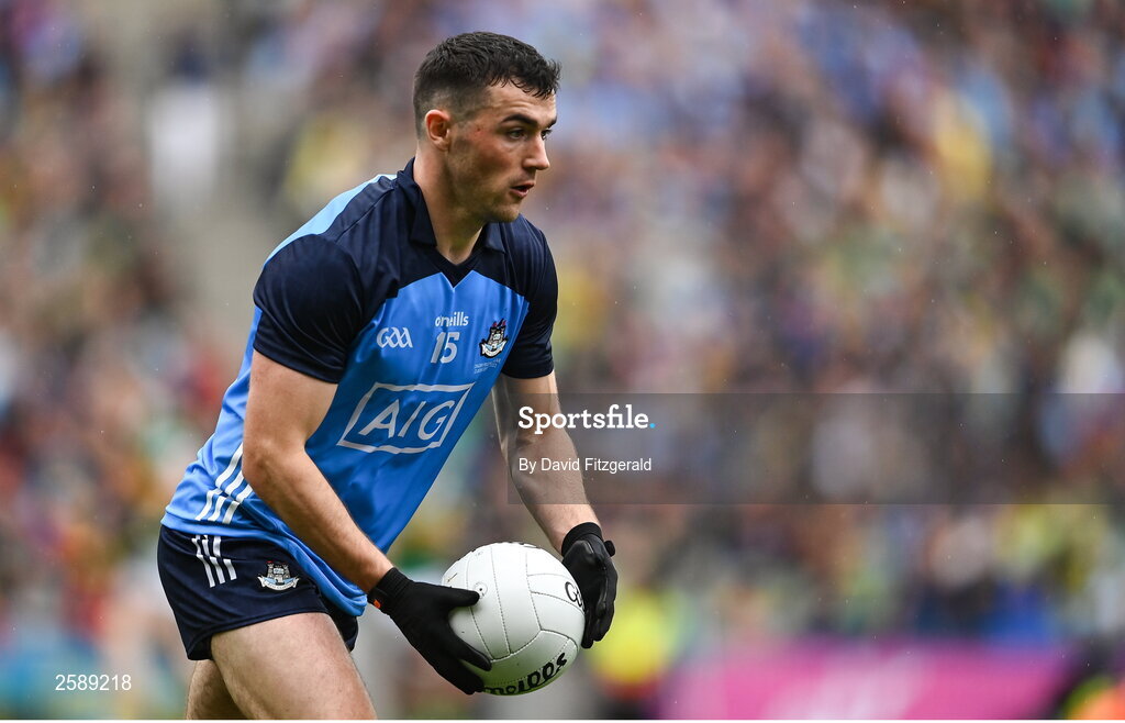 30 July 2023; Colm Basquel of Dublin during the GAA Football All-Ireland Senior Championship final match between Dublin and Kerry at Croke Park in Dublin. Photo by David Fitzgerald/Sportsfile