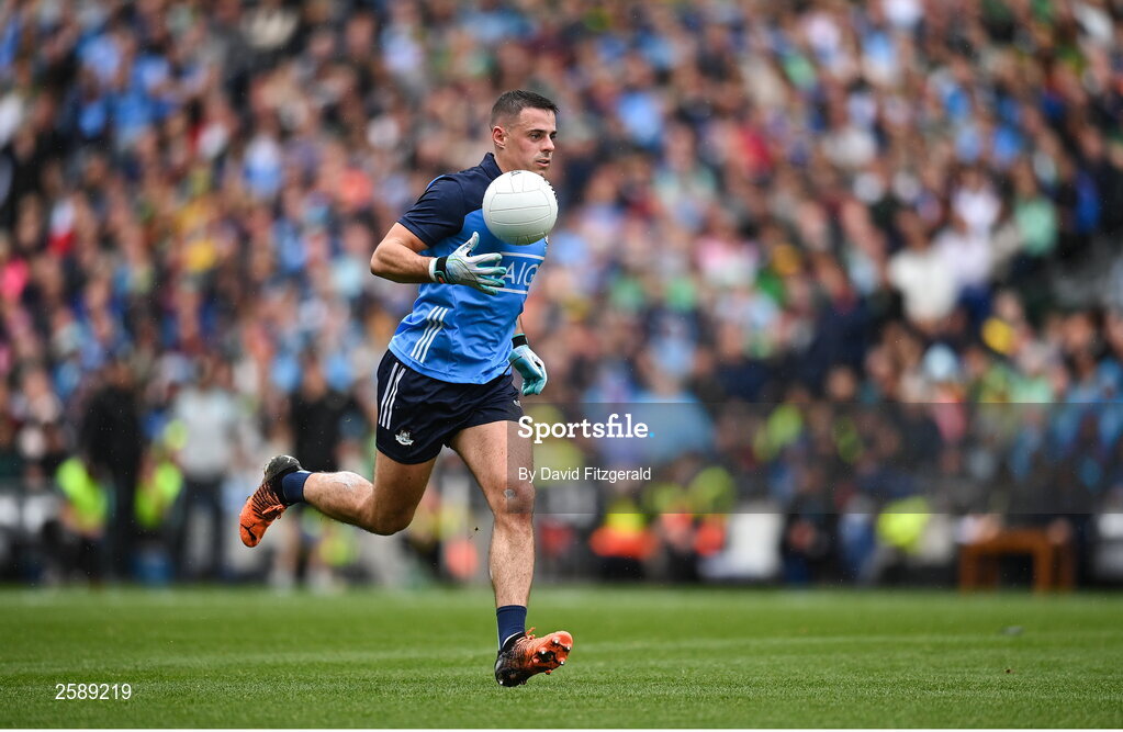 30 July 2023; Brian Howard of Dublin during the GAA Football All-Ireland Senior Championship final match between Dublin and Kerry at Croke Park in Dublin. Photo by David Fitzgerald/Sportsfile