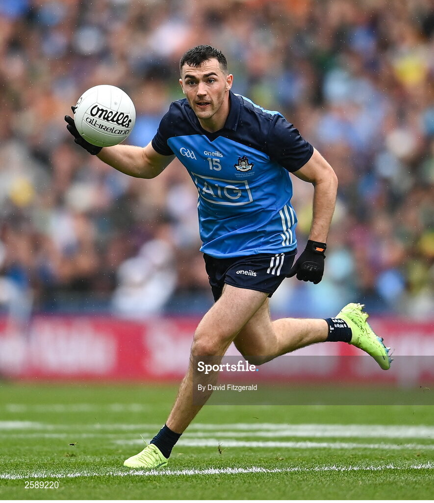30 July 2023; Colm Basquel of Dublin during the GAA Football All-Ireland Senior Championship final match between Dublin and Kerry at Croke Park in Dublin. Photo by David Fitzgerald/Sportsfile