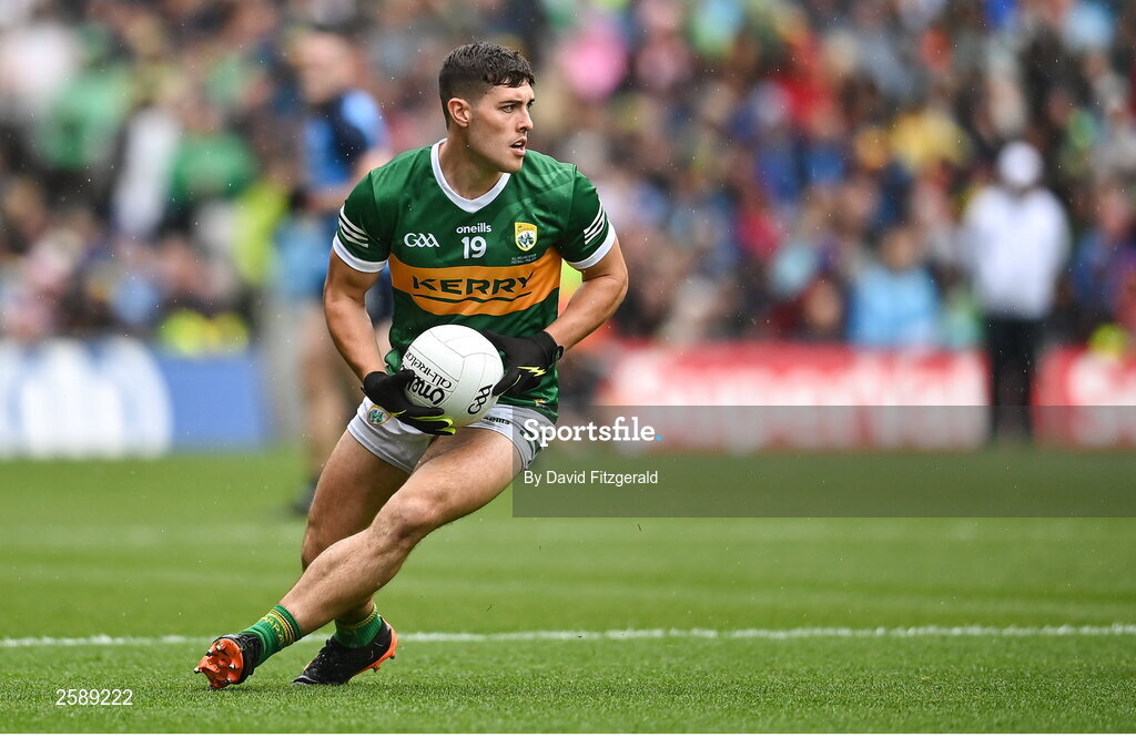 30 July 2023; Mike Breen of Kerry during the GAA Football All-Ireland Senior Championship final match between Dublin and Kerry at Croke Park in Dublin. Photo by David Fitzgerald/Sportsfile