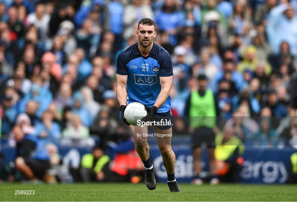 30 July 2023; Seán MacMahon of Dublin during the GAA Football All-Ireland Senior Championship final match between Dublin and Kerry at Croke Park in Dublin. Photo by David Fitzgerald/Sportsfile
