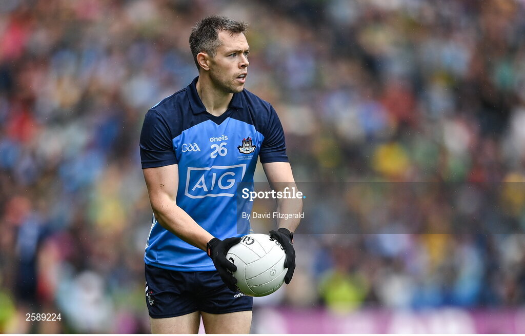 30 July 2023; Dean Rock of Dublin during the GAA Football All-Ireland Senior Championship final match between Dublin and Kerry at Croke Park in Dublin. Photo by David Fitzgerald/Sportsfile