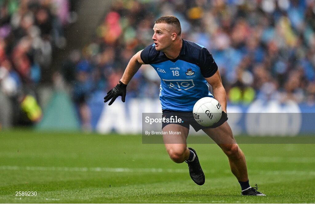 30 July 2023; Ciaran Kilkenny of Dublin during the GAA Football All-Ireland Senior Championship final match between Dublin and Kerry at Croke Park in Dublin. Photo by Brendan Moran/Sportsfile