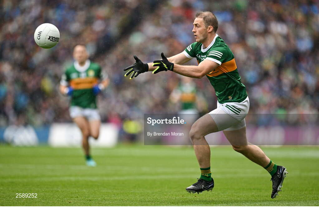 30 July 2023; Stephen O'Brien of Kerry during the GAA Football All-Ireland Senior Championship final match between Dublin and Kerry at Croke Park in Dublin. Photo by Brendan Moran/Sportsfile