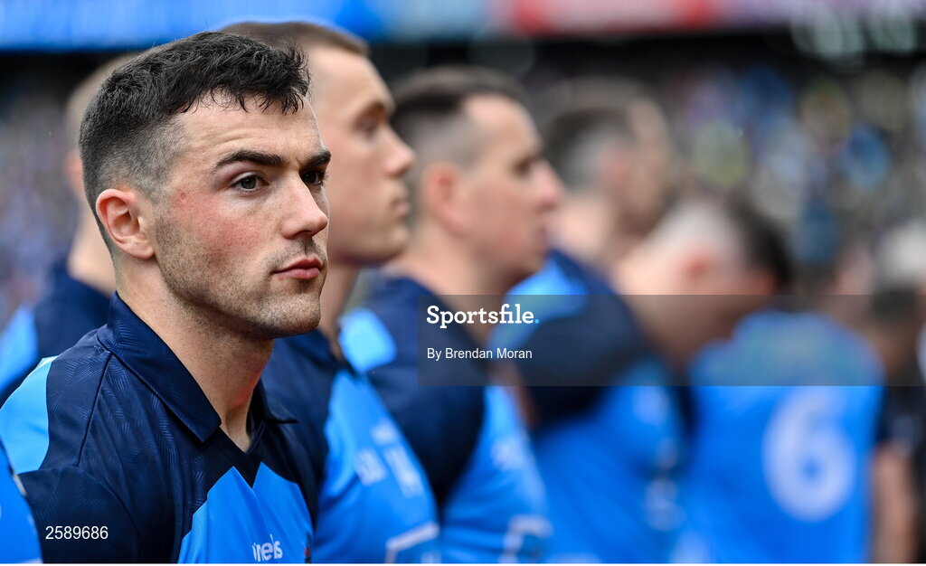 30 July 2023; Colm Basquel of Dublin before the GAA Football All-Ireland Senior Championship final match between Dublin and Kerry at Croke Park in Dublin. Photo by Brendan Moran/Sportsfile