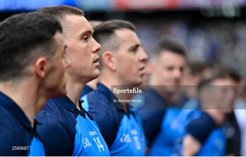 30 July 2023; Con O'Callaghan of Dublin before the GAA Football All-Ireland Senior Championship final match between Dublin and Kerry at Croke Park in Dublin. Photo by Brendan Moran/Sportsfile