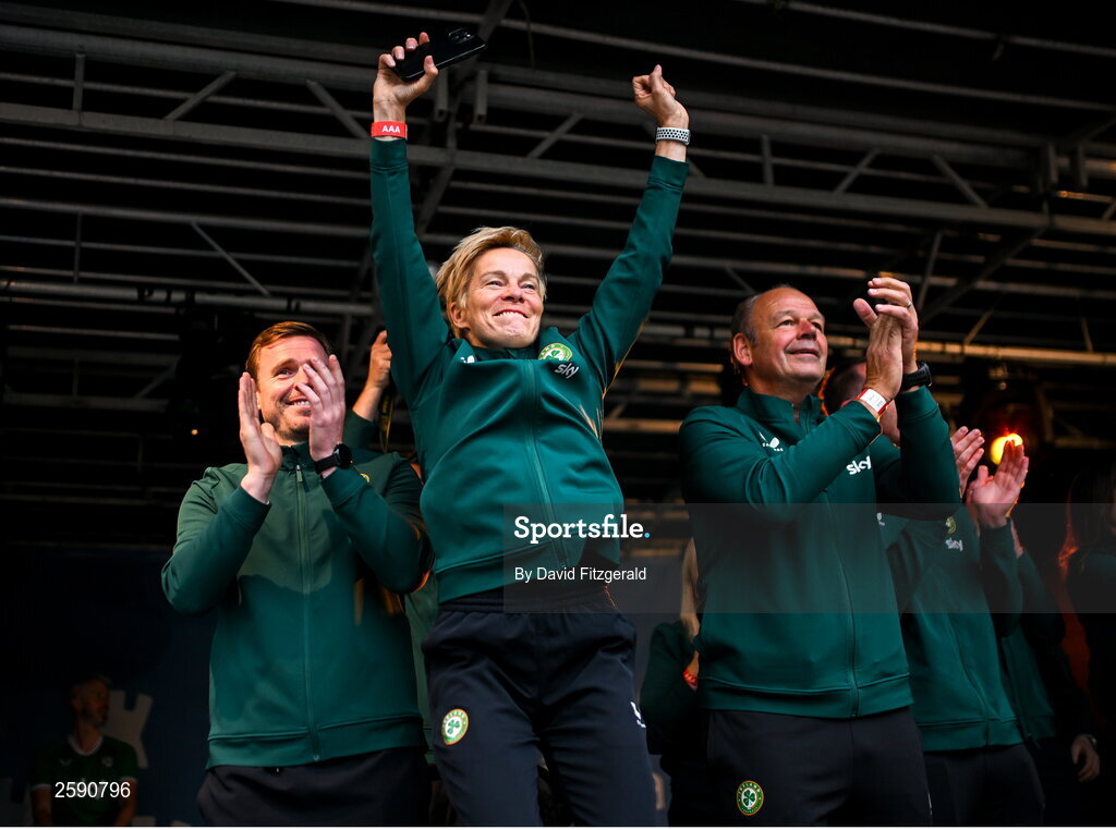 3 August 2023; Manager Vera Pauw during a Republic of Ireland homecoming event on O'Connell Street in Dublin following the FIFA Women's World Cup 2023. Photo by David Fitzgerald/Sportsfile