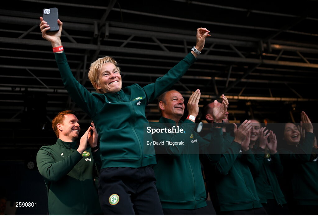 3 August 2023; Manager Vera Pauw during a Republic of Ireland homecoming event on O'Connell Street in Dublin following the FIFA Women's World Cup 2023.