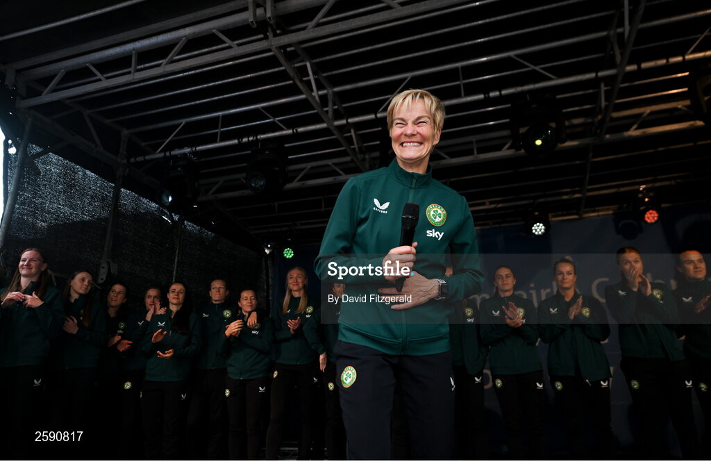3 August 2023; Manager Vera Pauw during a Republic of Ireland homecoming event on O'Connell Street in Dublin following the FIFA Women's World Cup 2023. Photo by David Fitzgerald/Sportsfile