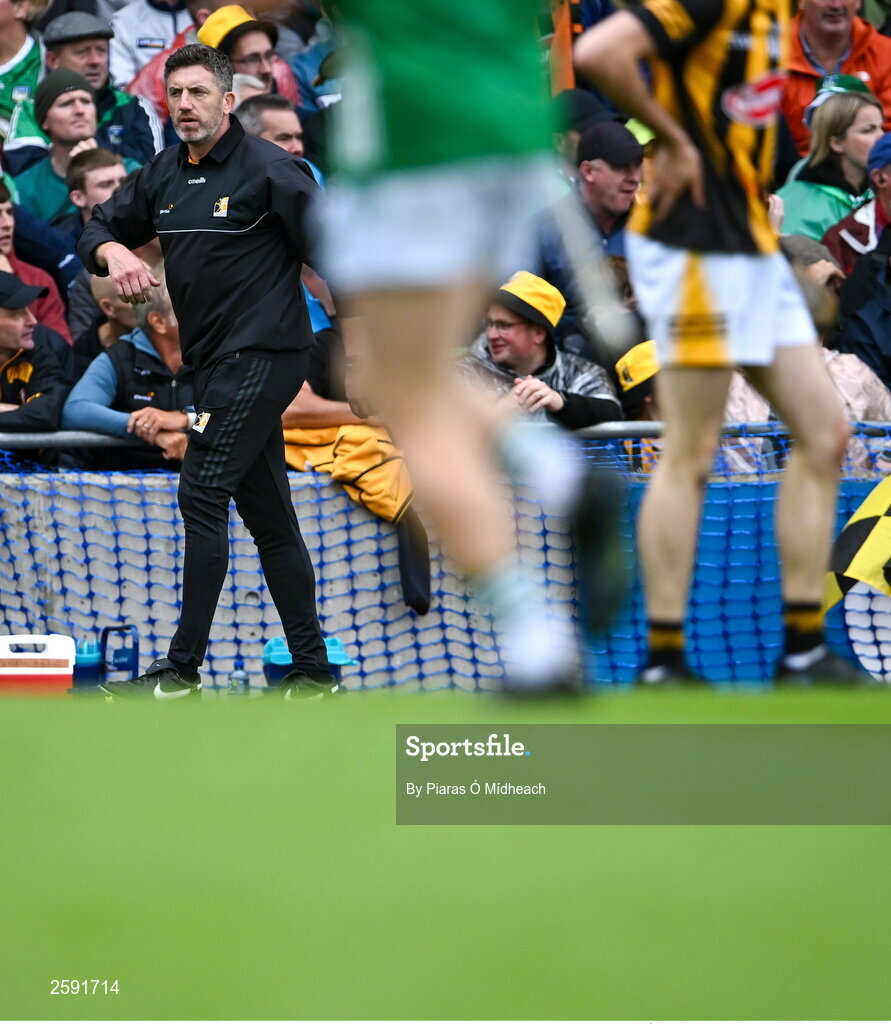 23 July 2023; Kilkenny manager Derek Lyng during the GAA Hurling All-Ireland Senior Championship final match between Kilkenny and Limerick at Croke Park in Dublin. Photo by Piaras Ó Mídheach/Sportsfile
