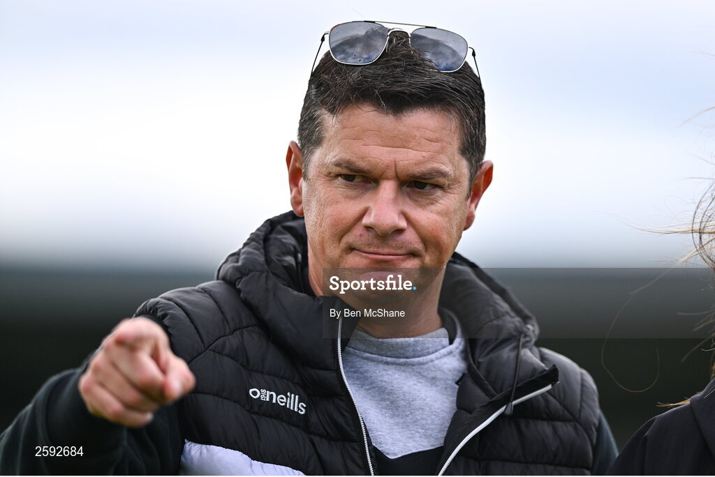 5 August 2023; Kildare manager Darren Kendrick before the ZuCar All-Ireland Ladies Football U18 A final match between Galway and Kildare at Glennon Brothers Pearse Park in Longford. Photo by Ben McShane/Sportsfile