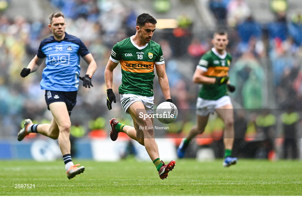 30 July 2023; Brian Ó Beaglaíoch of Kerry during the GAA Football All-Ireland Senior Championship final match between Dublin and Kerry at Croke Park in Dublin. Photo by Eóin Noonan/Sportsfile