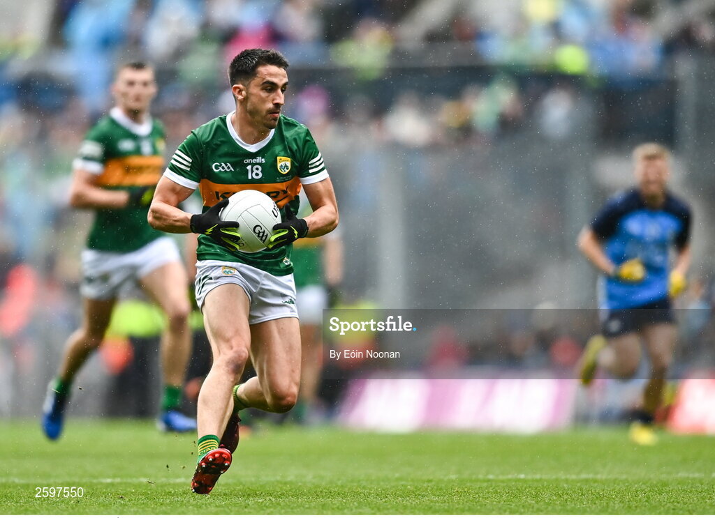 30 July 2023; Brian Ó Beaglaíoch of Kerry during the GAA Football All-Ireland Senior Championship final match between Dublin and Kerry at Croke Park in Dublin. Photo by Eóin Noonan/Sportsfile