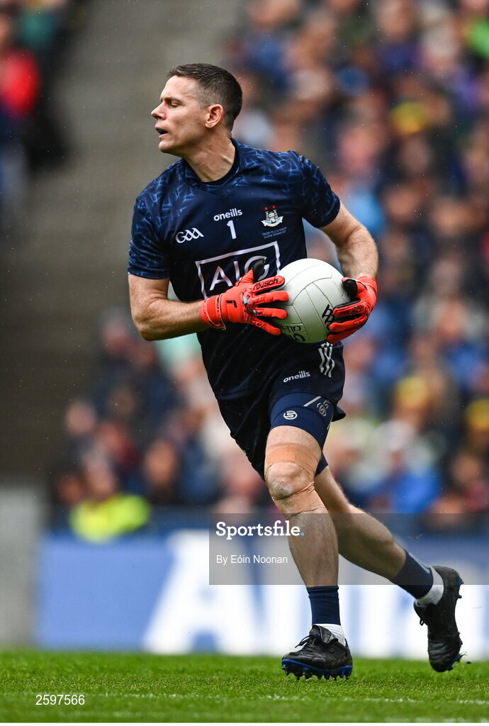 30 July 2023; Dublin goalkeeper Stephen Cluxton during the GAA Football All-Ireland Senior Championship final match between Dublin and Kerry at Croke Park in Dublin. Photo by Eóin Noonan/Sportsfile