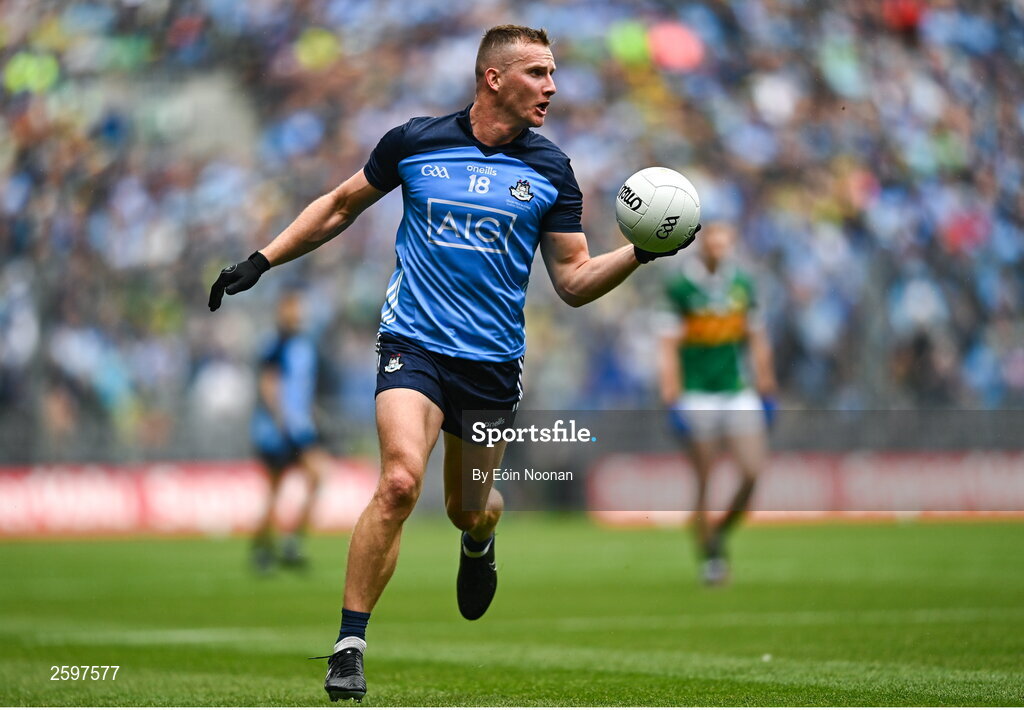 30 July 2023; Ciaran Kilkenny of Dublin during the GAA Football All-Ireland Senior Championship final match between Dublin and Kerry at Croke Park in Dublin. Photo by Eóin Noonan/Sportsfile