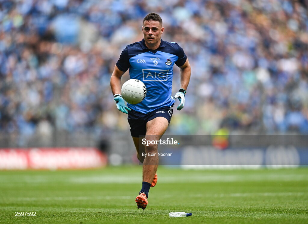 30 July 2023; Brian Howard of Dublin during the GAA Football All-Ireland Senior Championship final match between Dublin and Kerry at Croke Park in Dublin. Photo by Eóin Noonan/Sportsfile