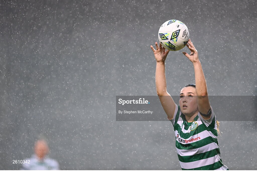 26 August 2023; Lia O'Leary of Shamrock Rovers during the Sports Direct Women’s FAI Cup first round match between Shamrock Rovers and Killester Donnycarney at Tallaght Stadium in Dublin. Photo by Stephen McCarthy/Sportsfile