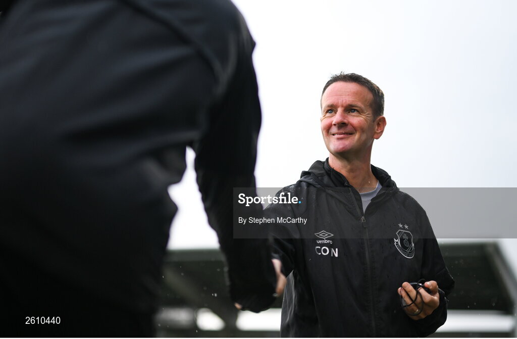 26 August 2023; Shamrock Rovers manager Collie O'Neill before the Sports Direct Women’s FAI Cup first round match between Shamrock Rovers and Killester Donnycarney at Tallaght Stadium in Dublin. Photo by Stephen McCarthy/Sportsfile