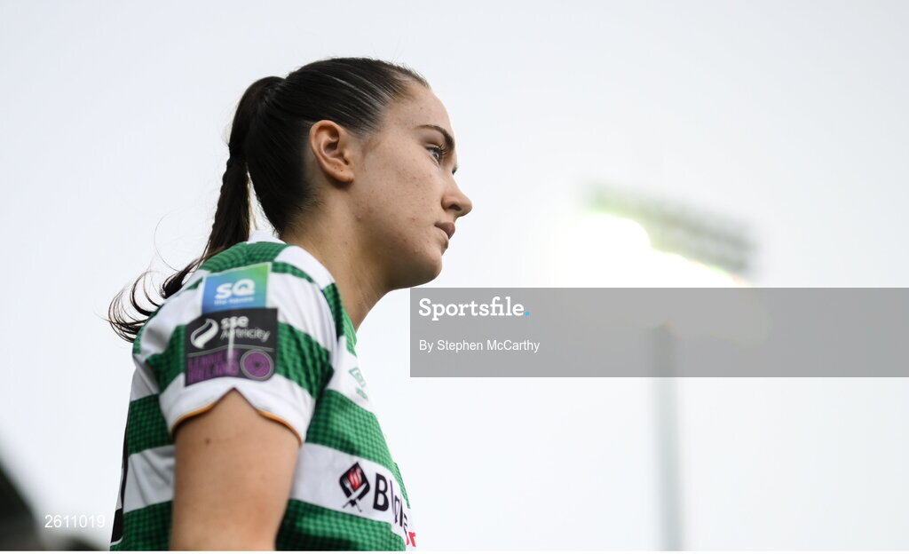 26 August 2023; Melissa O'Kane of Shamrock Rovers before the Sports Direct Women’s FAI Cup first round match between Shamrock Rovers and Killester Donnycarney at Tallaght Stadium in Dublin. Photo by Stephen McCarthy/Sportsfile