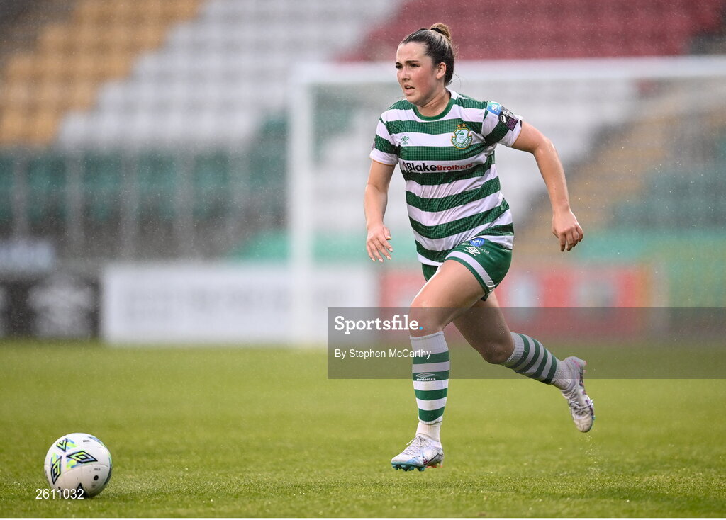 26 August 2023; Lia O'Leary of Shamrock Rovers during the Sports Direct Women’s FAI Cup first round match between Shamrock Rovers and Killester Donnycarney at Tallaght Stadium in Dublin. Photo by Stephen McCarthy/Sportsfile