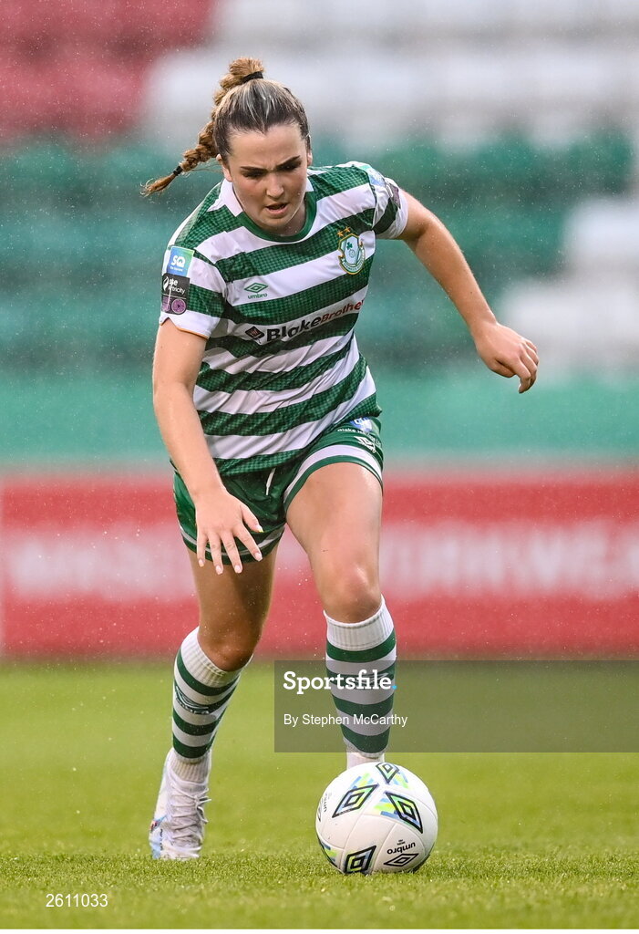 26 August 2023; Lia O'Leary of Shamrock Rovers during the Sports Direct Women’s FAI Cup first round match between Shamrock Rovers and Killester Donnycarney at Tallaght Stadium in Dublin. Photo by Stephen McCarthy/Sportsfile
