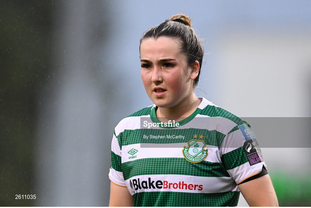 26 August 2023; Lia O'Leary of Shamrock Rovers during the Sports Direct Women’s FAI Cup first round match between Shamrock Rovers and Killester Donnycarney at Tallaght Stadium in Dublin. Photo by Stephen McCarthy/Sportsfile