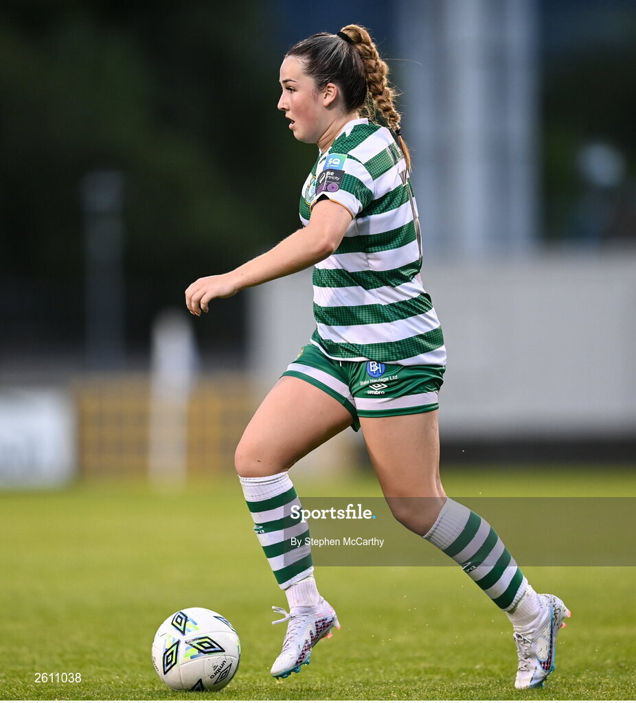 26 August 2023; Lia O'Leary of Shamrock Rovers during the Sports Direct Women’s FAI Cup first round match between Shamrock Rovers and Killester Donnycarney at Tallaght Stadium in Dublin. Photo by Stephen McCarthy/Sportsfile