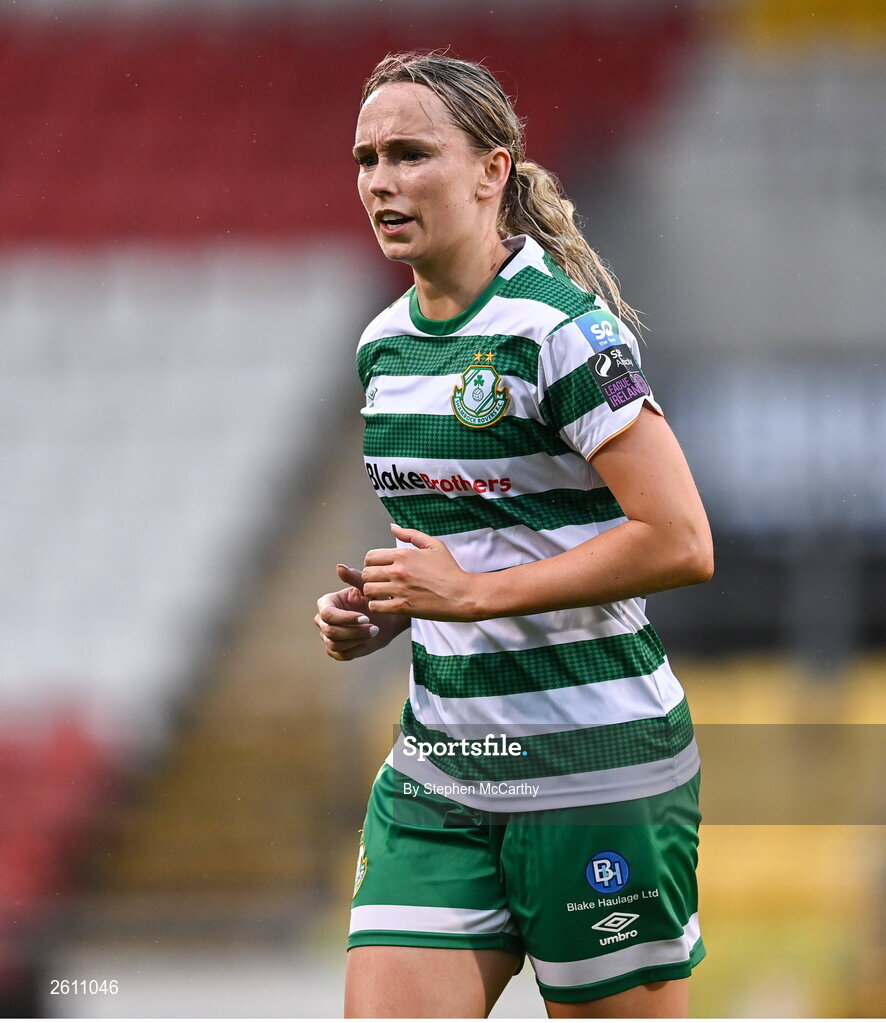 26 August 2023; Stephanie Zambra of Shamrock Rovers during the Sports Direct Women’s FAI Cup first round match between Shamrock Rovers and Killester Donnycarney at Tallaght Stadium in Dublin. Photo by Stephen McCarthy/Sportsfile