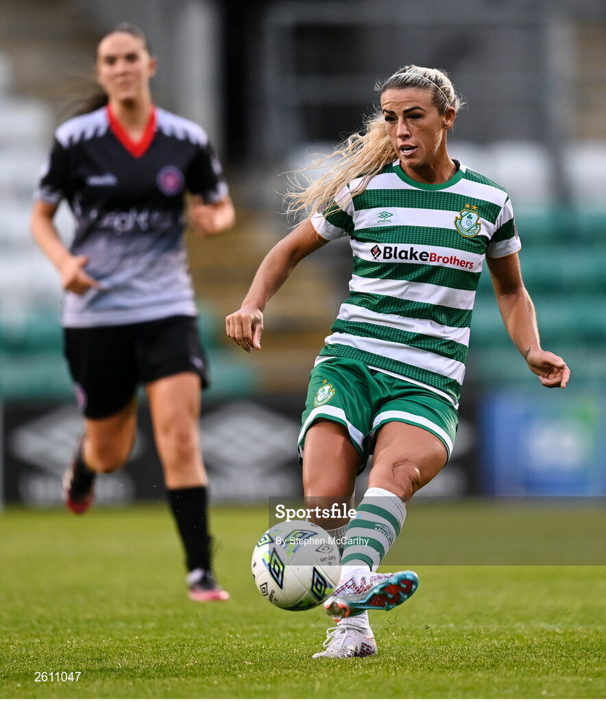 26 August 2023; Savannah McCarthy of Shamrock Rovers during the Sports Direct Women’s FAI Cup first round match between Shamrock Rovers and Killester Donnycarney at Tallaght Stadium in Dublin. Photo by Stephen McCarthy/Sportsfile