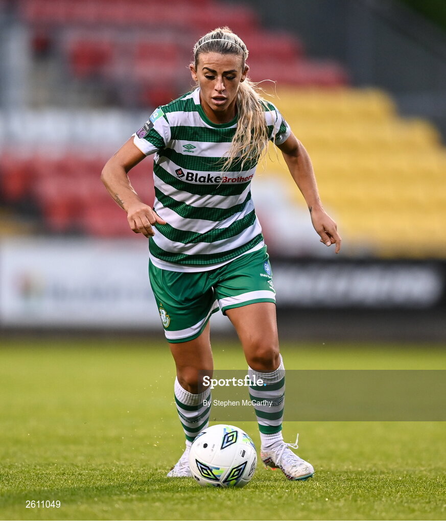 26 August 2023; Savannah McCarthy of Shamrock Rovers during the Sports Direct Women’s FAI Cup first round match between Shamrock Rovers and Killester Donnycarney at Tallaght Stadium in Dublin. Photo by Stephen McCarthy/Sportsfile