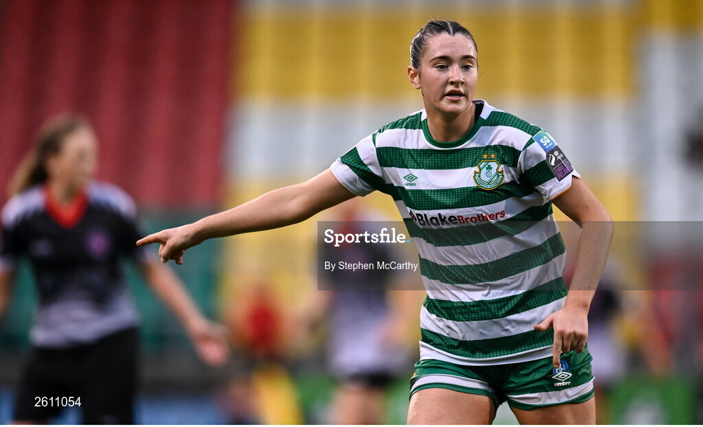 26 August 2023; Melissa O'Kane of Shamrock Rovers during the Sports Direct Women’s FAI Cup first round match between Shamrock Rovers and Killester Donnycarney at Tallaght Stadium in Dublin. Photo by Stephen McCarthy/Sportsfile