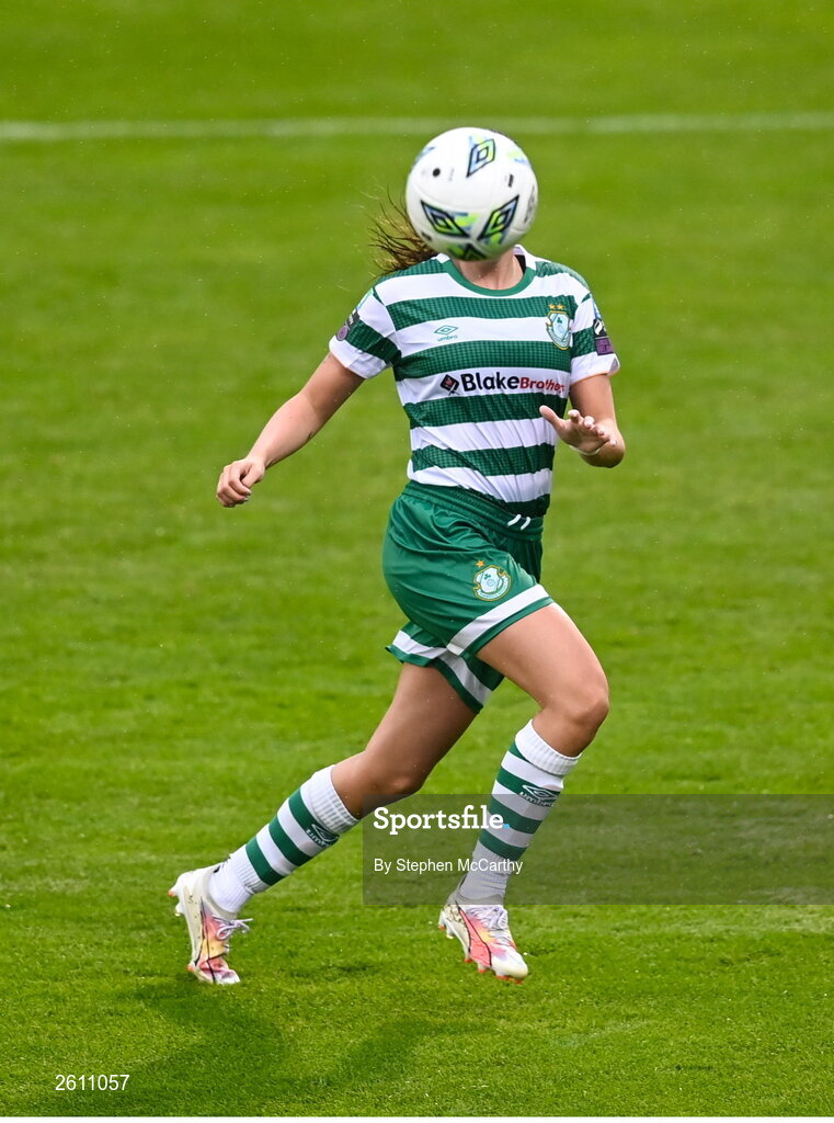 26 August 2023; Abbie Larkin of Shamrock Rovers during the Sports Direct Women’s FAI Cup first round match between Shamrock Rovers and Killester Donnycarney at Tallaght Stadium in Dublin. Photo by Stephen McCarthy/Sportsfile