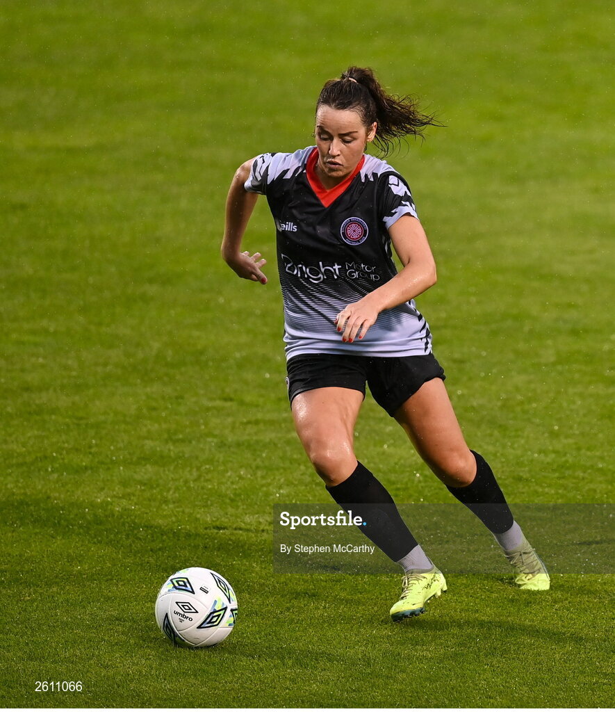 26 August 2023; Shauna Peare of Killester Donnycarney FC during the Sports Direct Women’s FAI Cup first round match between Shamrock Rovers and Killester Donnycarney at Tallaght Stadium in Dublin. Photo by Stephen McCarthy/Sportsfile