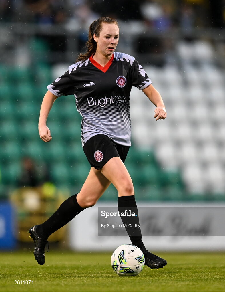 26 August 2023; Naomi Flynn of Killester Donnycarney FC during the Sports Direct Women’s FAI Cup first round match between Shamrock Rovers and Killester Donnycarney at Tallaght Stadium in Dublin. Photo by Stephen McCarthy/Sportsfile