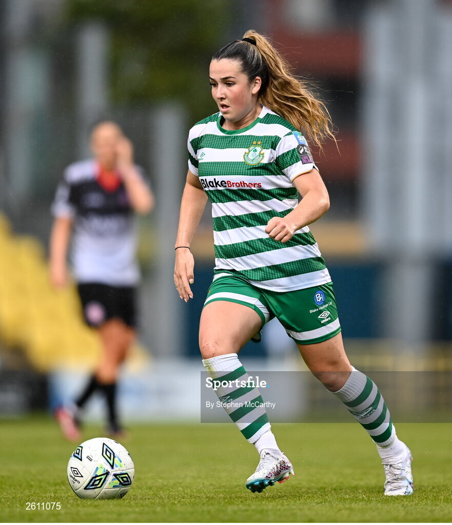 26 August 2023; Lia O'Leary of Shamrock Rovers during the Sports Direct Women’s FAI Cup first round match between Shamrock Rovers and Killester Donnycarney at Tallaght Stadium in Dublin. Photo by Stephen McCarthy/Sportsfile