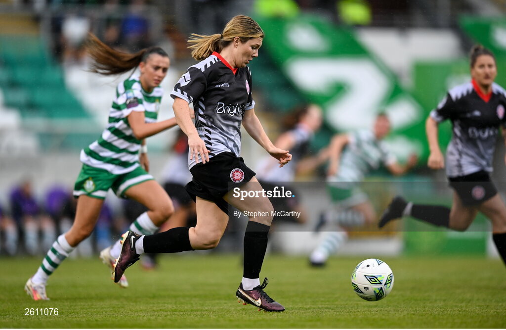 26 August 2023; Sarah Murray of Killester Donnycarney FC during the Sports Direct Women’s FAI Cup first round match between Shamrock Rovers and Killester Donnycarney at Tallaght Stadium in Dublin. Photo by Stephen McCarthy/Sportsfile