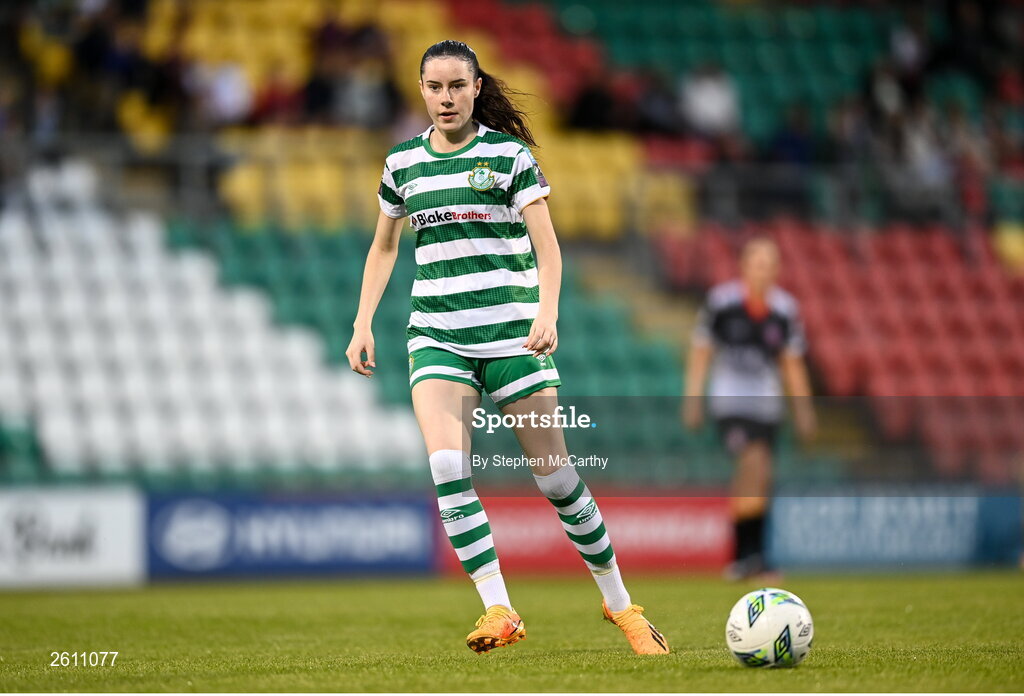 26 August 2023; Aoife Kelly of Shamrock Rovers during the Sports Direct Women’s FAI Cup first round match between Shamrock Rovers and Killester Donnycarney at Tallaght Stadium in Dublin. Photo by Stephen McCarthy/Sportsfile