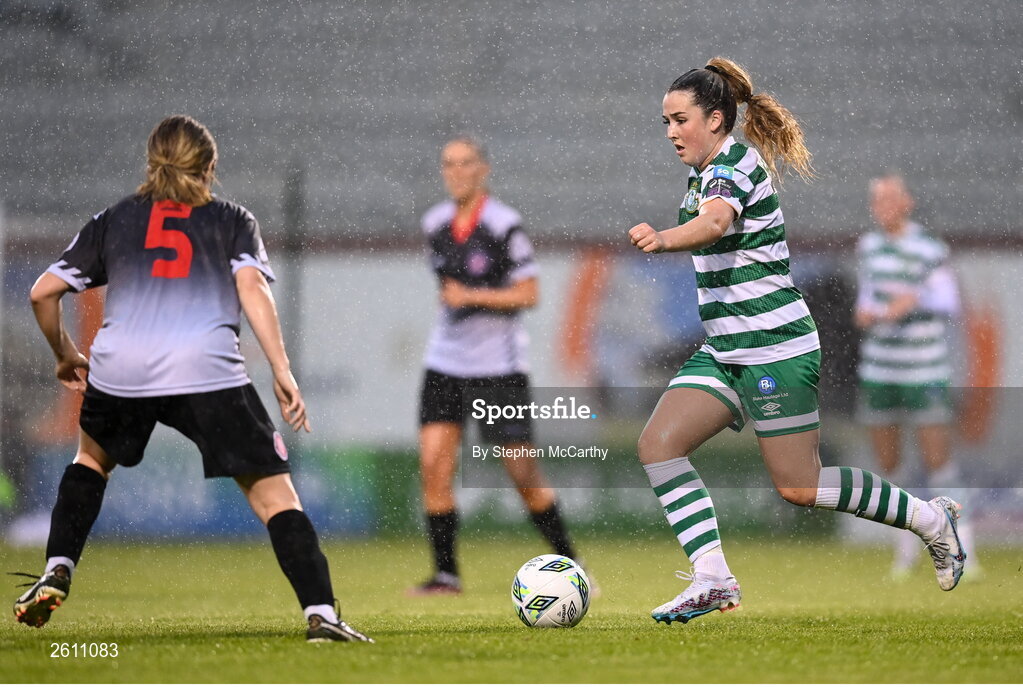 26 August 2023; Lia O'Leary of Shamrock Rovers during the Sports Direct Women’s FAI Cup first round match between Shamrock Rovers and Killester Donnycarney at Tallaght Stadium in Dublin. Photo by Stephen McCarthy/Sportsfile