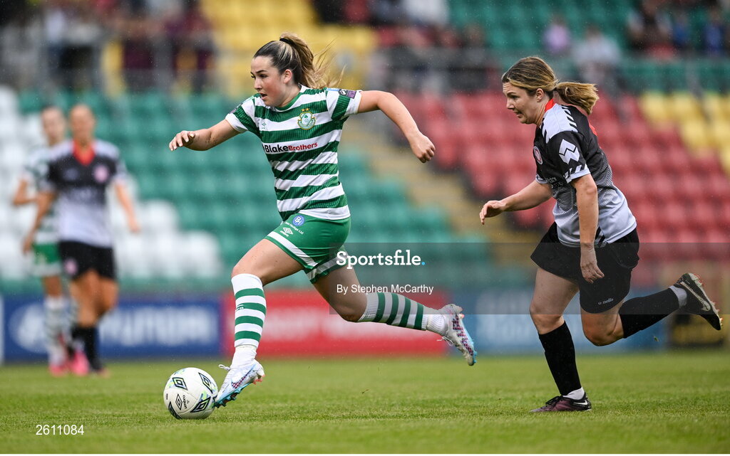 26 August 2023; Lia O'Leary of Shamrock Rovers during the Sports Direct Women’s FAI Cup first round match between Shamrock Rovers and Killester Donnycarney at Tallaght Stadium in Dublin. Photo by Stephen McCarthy/Sportsfile