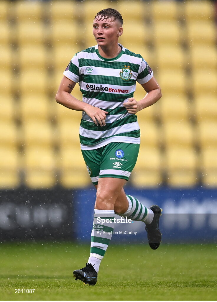 26 August 2023; Jaime Thompson of Shamrock Rovers during the Sports Direct Women’s FAI Cup first round match between Shamrock Rovers and Killester Donnycarney at Tallaght Stadium in Dublin. Photo by Stephen McCarthy/Sportsfile